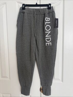 Brunette the Label Gray 'BLONDE' Jogger Sweatpants